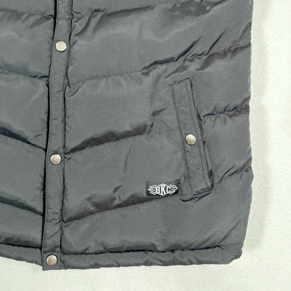BROOKLYN CLOTH Men’s Black and Grey Zip Up Puffer Vest Gorpcore Size Extra Large